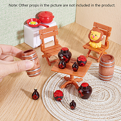 5 Stück Miniaturornamente aus Holzfässern&nbsp;DIY-WH0308-915