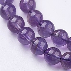 Natürlichen Amethyst Perlenstränge&nbsp;G-J376-20-6mm