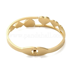 Braccialetti in acciaio inossidabile smaltato a forma di cuore con cerniera&nbsp;BJEW-E099-03G