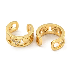 Messing Micro Pave Zirkonia Manschette Ohrringe&nbsp;EJEW-C104-140G