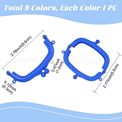 9 Stück 9 Farben ABS-Kunststoff-Taschengriffrahmen&nbsp;PURS-YW0001-03