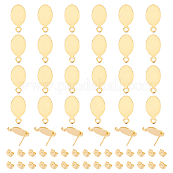 30 Stück Ohrstecker-Beschläge aus 201 Edelstahl.&nbsp;STAS-UN0041-65