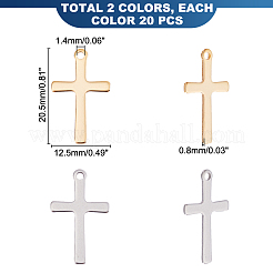 40 Stück 2 Farben 201 Edelstahl Anhänger-Sets&nbsp;STAS-UN0044-79