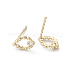 Boucles d'oreilles à tige en verre et laiton&nbsp;EJEW-Q014-22G