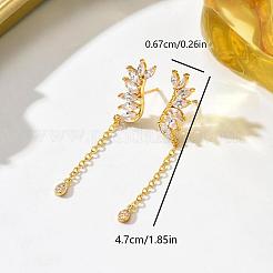 Boucles d'oreilles pendantes en laiton pavé de zirconiums cubiques pour femmes&nbsp;TX2318