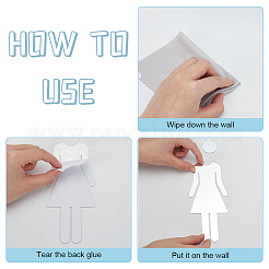 Signe de toilette acrylique stickers&nbsp;DIY-WH0569-66B-01
