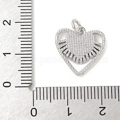 Ciondolo a forma di cuore in conchiglia bianca naturale in ottone con anelli di congiunzione&nbsp;KK-S522-08A-P