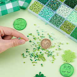 4500pcs perles de rocaille en verre 15 couleurs&nbsp;SEED-PH0002-52A