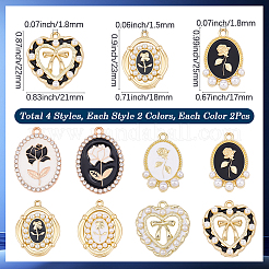 16pcs 8 styles de pendentifs en émail en alliage&nbsp;FIND-SC0023-26