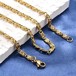 Collares de cadena Lumachina de acero inoxidable 304&nbsp;NJEW-P226-08G-01