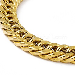 Pulsera de cadena de eslabones de acero inoxidable 201 con revestimiento al vacío de PVD y cierres de acero inoxidable 304 para hombres y mujeres.&nbsp;BJEW-M235-02B-G