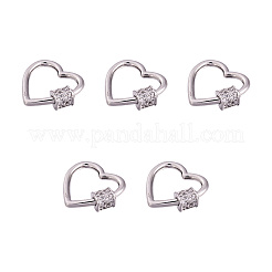 Messing Micro Pave klare Zirkonia Schraube Karabiner Schloss Charms&nbsp;ZIRC-E164-07P