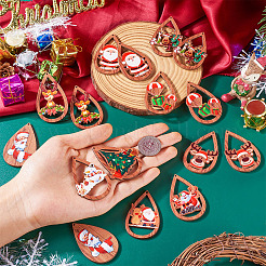 20 Stück 10 Stile Weihnachtsthema große Holzanhänger&nbsp;WOOD-TA0001-92
