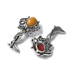 Pendentifs en laiton et mookaite naturelle&nbsp;KK-D361-02AS-12