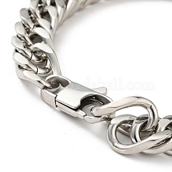 Bracciale a maglie cubane in acciaio inossidabile 201 anti-ossidazione per uomo e donna&nbsp;BJEW-H550-03B-P