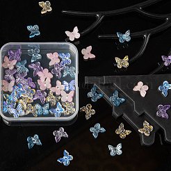 50 pz 5 colori ciondoli in vetro verniciato a spruzzo trasparente&nbsp;GLAA-FS0001-05