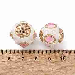 Perline rotonde in resina fatte a mano indonesiane&nbsp;IPDL-P005-25KCG-03