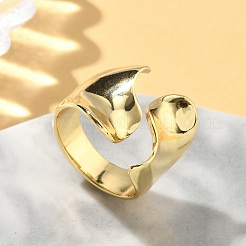 Verstellbare offene Manschettenringe aus Messing für Damen&nbsp;RJEW-A065-01G