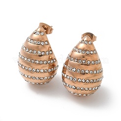 Pendientes de lágrima de acero inoxidable 304&nbsp;EJEW-B108-06RG