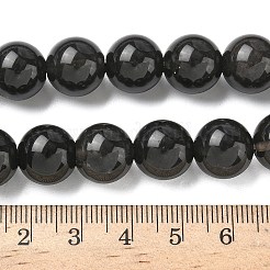 Chapelets de perles d'obsidienne de glace naturelle&nbsp;G-P590-A02-12mm-01