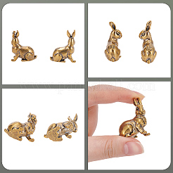 1 paio di decorazioni espositive a forma di coniglio in ottone&nbsp;DJEW-SP0001-59