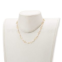 Collane con catena a maglia rombo in ottone&nbsp;NJEW-JN03448