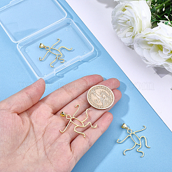 4 Stück Cabochon-Fassungen für Anhänger aus Messing&nbsp;KK-WR0001-96B-G