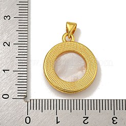Gestellbeschichtung Messing Mikropflaster klare Zirkonia flache runde Anhänger&nbsp;LS-KK-U025-10G-09