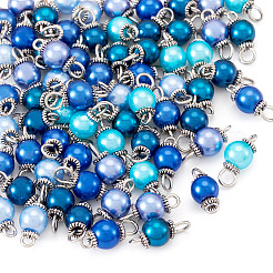 70 Stück 7 Farben Glasperlen runder Verbinder Charms&nbsp;PALLOY-TA00265