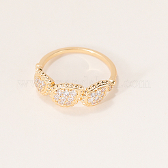 Fingerringe aus Messing mit Mikropavé-Kubikzirkonia für Damen&nbsp;PY9087-1
