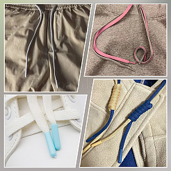 70 Stück Kunststoff-Aglets in 7 Stilen für Schnürsenkel&nbsp;KY-PH0001-84