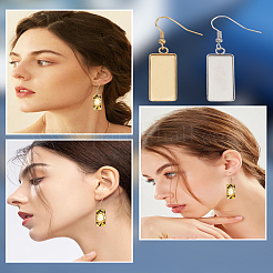12 pieza de ganchos para pendientes de acero inoxidable 304 de 2 colores&nbsp;STAS-LP0002-04