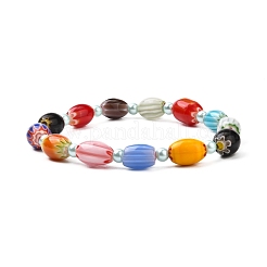 Simpatico braccialetto elasticizzato con perline color caramello per ragazze adolescenti&nbsp;BJEW-JB06935