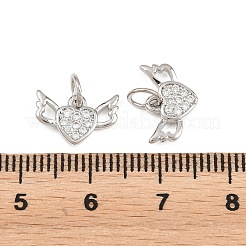 Valentinstag Messing Micro Pave klare Zirkonia Charms&nbsp;KK-H292-52B-P
