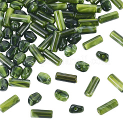 90 pieza de 2 estilos de cuentas de piedras preciosas de imitación acrílicas opacas&nbsp;OACR-TA0005-14D