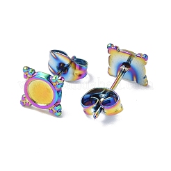 Boucles d'oreilles à tige en acier inoxydable 304 avec placage ionique (IP)&nbsp;STAS-F286-05MC