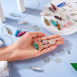 DIY-Set zur Herstellung einer Halskette mit Kugelanhänger aus natürlichen und synthetischen Edelsteinen&nbsp;DIY-TA0004-91