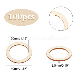 Anillos de unión de madera sin terminar&nbsp;WOOD-NB0001-98B