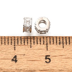 925 Sterling Silber Mikropavé klare Zirkonia Perlen&nbsp;STER-B006-03P