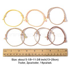 14 ensemble de bracelets en cordon de coton 7 couleurs pour hommes et femmes&nbsp;BJEW-FS00025-03