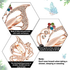 6 pz 6 set di spille in cristallo per insetti animali in stile per ragazze donne&nbsp;JEWB-PJ0001-01