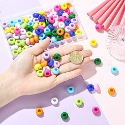 100 Stück 10 Farben undurchsichtige europäische Acrylperlen&nbsp;SACR-FS0001-51