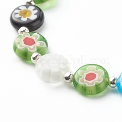 Handgemachte Millefiori Bunte Malerei Perlen Stretch-Armband für Teenager-Mädchen-Frauen-Geschenk&nbsp;BJEW-JB06847-01