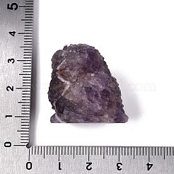 Statuetta di gufo intagliata in ametista naturale&nbsp;G-Q615-03C