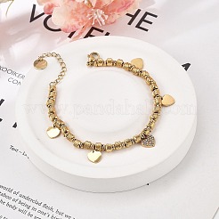 Bracciali con ciondolo a maglie a colonna in acciaio inossidabile 304 in stile punk per donna&nbsp;BJEW-C089-14G