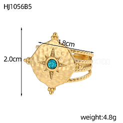 3 anello in acciaio inossidabile 304 con micro pavé di zirconi cubici per donna&nbsp;STAS-OY008-25G