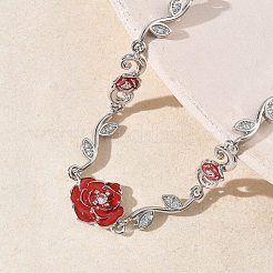 Bracelets à maillons en laiton micro pavé en oxyde de zirconium transparent pour femmes&nbsp;BJEW-C156-05P