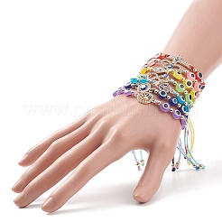 7pcs 7 Stil Harz böser Blick geflochtene Perlenarmbänder Set&nbsp;BJEW-JB08810