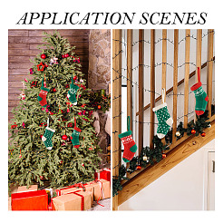 4 pièce 4 styles de décorations suspendues de chaussettes de Noël en polyester&nbsp;AJEW-TA0003-29A