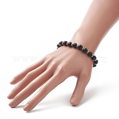 Bracelet extensible en perles d'agate naturelle teintée&nbsp;BJEW-JB09180-01
